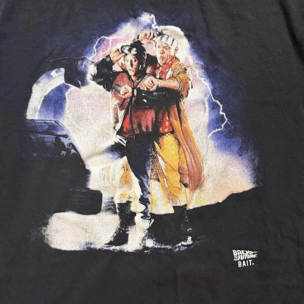 Bait x Back To The Future Black Short Sleeve T-Shirt Size XL Streetwear Skate - Picture 2 of 4